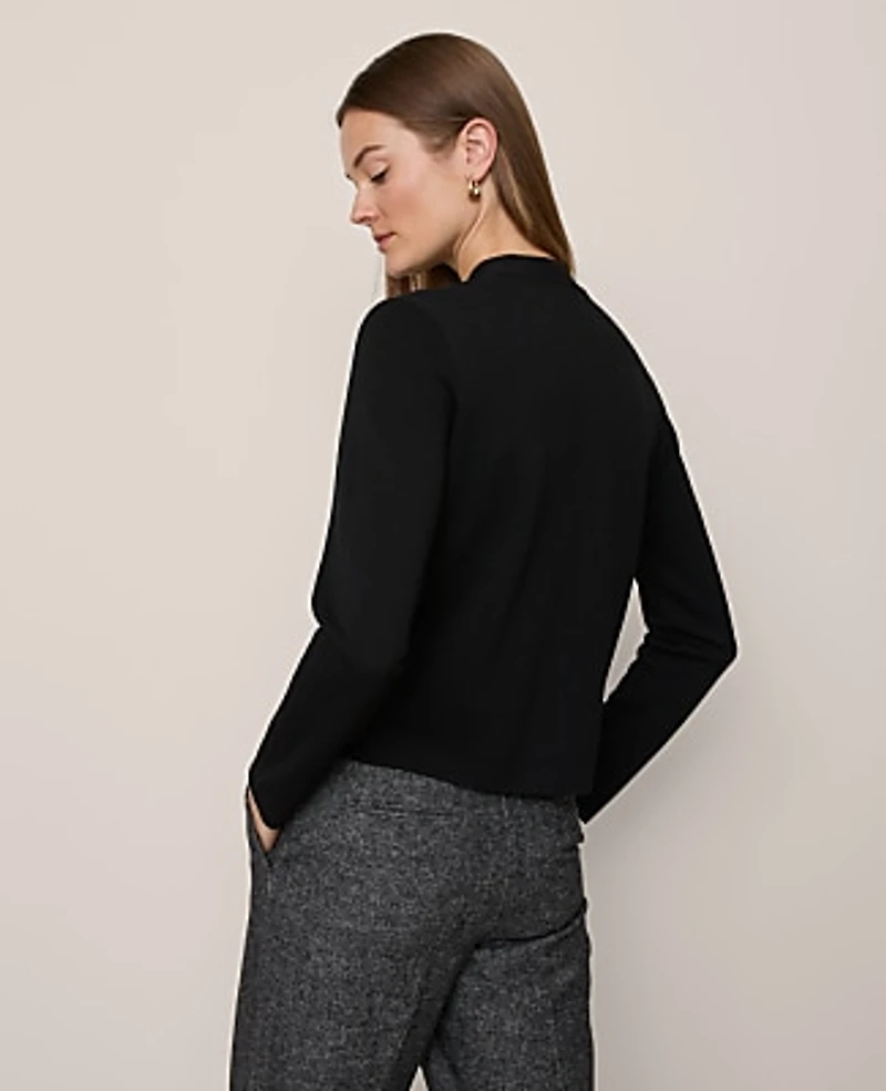 Ann Taylor Petite V-Neck Sweater Jacket Black Women's