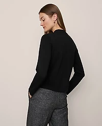 Ann Taylor Petite V-Neck Sweater Jacket Black Women's