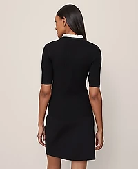 Ann Taylor Petite Ruffle Neck Ribbed Sweater Black Women's