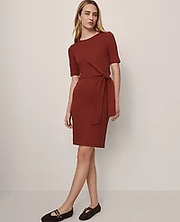 Ann Taylor Weekend Tie Waist Shift Dress Smoked Paprika Women's