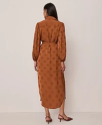 Ann Taylor Petite Belted Midi Shirtdress Spiced Cider Women's