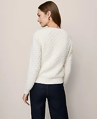 Ann Taylor Tweed Cardigan Winter White Women's
