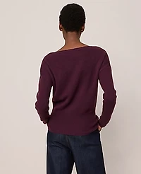Ann Taylor Petite Cashmere Boatneck Sweater Deep Cabernet Women's