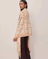 Ann Taylor Chain Link Print Wrap Scarf Cafe Au Lait Women's