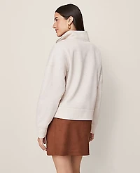 Ann Taylor Weekend Half-Zip Sweatshirt Size XL Granola Heather Women's