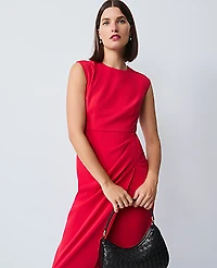 Ann Taylor Petite Faux Wrap Sheath Dress Iconic Red Women's