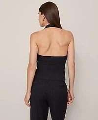 Ann Taylor The Halter Vest in Pinstripe Size 14 Navy/White Pinstripe Women's