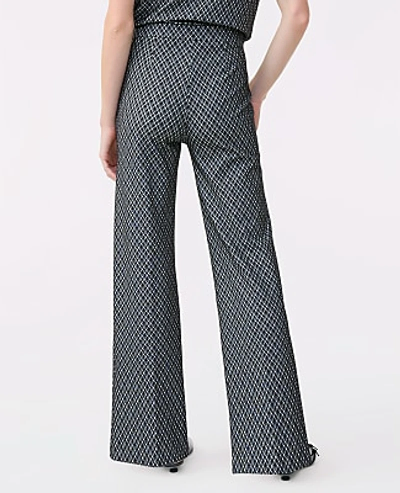 Ann Taylor The Side Zip Wide-Leg Pant Ponte Black Women's