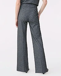 Ann Taylor The Side Zip Wide-Leg Pant Ponte Black Women's
