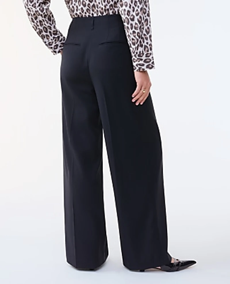 Ann Taylor The Pleated Wide-Leg Pant Size 0 Black Women's