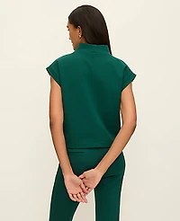 Ann Taylor Mock Neck Knit Shell Top Size Medium Shade Tree Women's