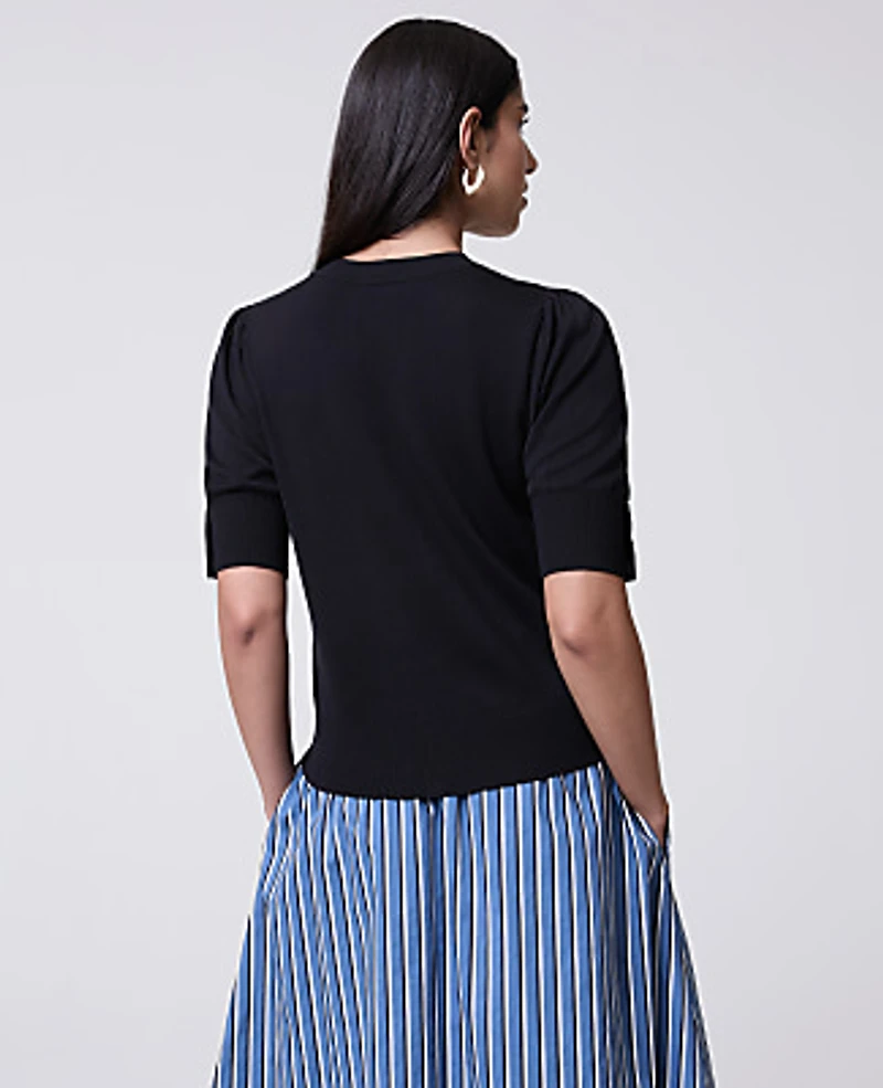 Ann Taylor Button Sweater T-Shirt Women's