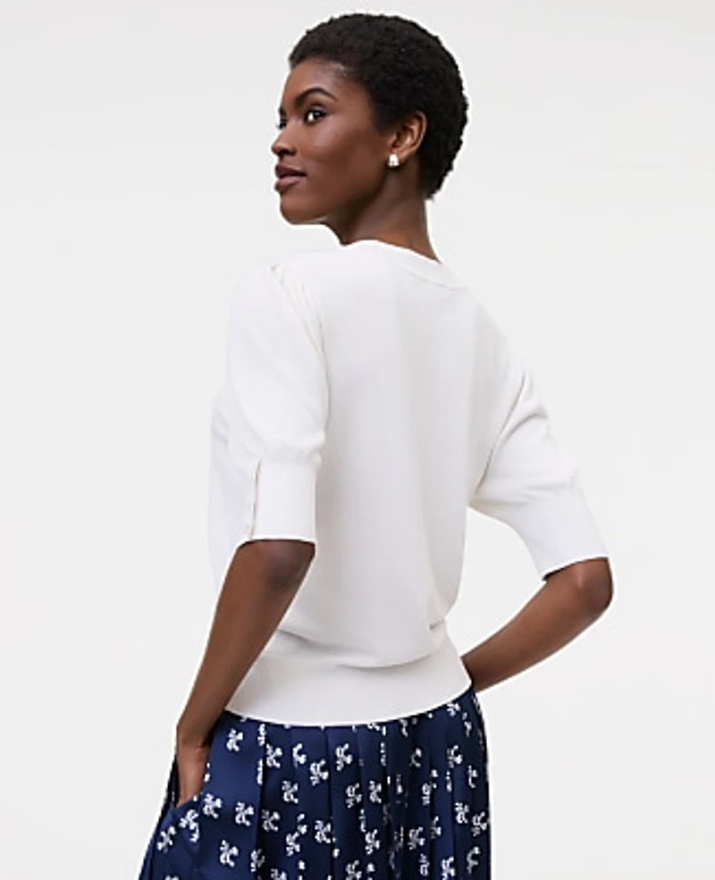 Ann Taylor Button Sweater T-Shirt Women's
