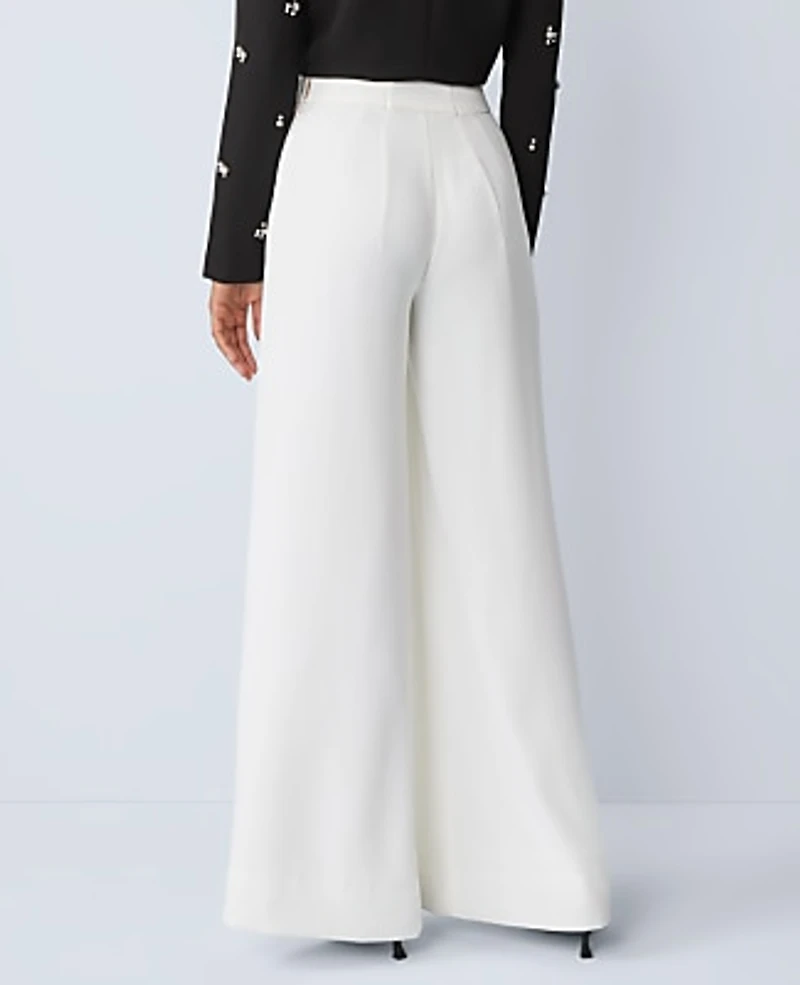 Ann Taylor The Statement Palazzo Pant Size 4 Winter White Women's