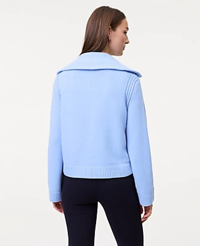 Ann Taylor Weekend Contrast Stitch Sweater Jacket Women's