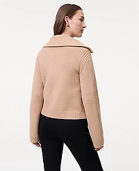 Ann Taylor Weekend Contrast Stitch Sweater Jacket Women's