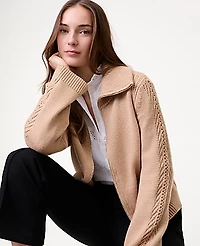 Ann Taylor Weekend Contrast Stitch Sweater Jacket Women's