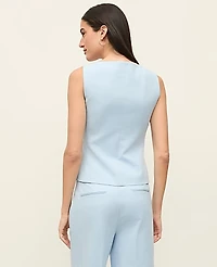 Ann Taylor The Cutaway Square Neck Vest Doubleweave Women's