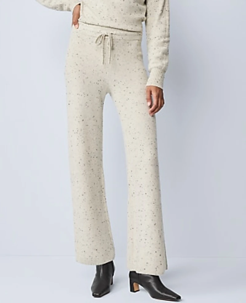 Ann Taylor Petite Weekend Sweater Pant Speckled Grey Heather Women's