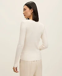 Ann Taylor Weekend Textured Stitch Sweater Size Small Winter White Women's