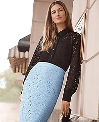 Ann Taylor Lace Shirt Women's