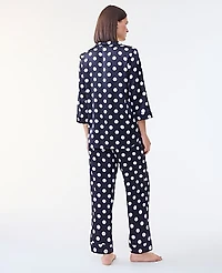 Ann Taylor Dotted Satin Pajama Set Night Sky Women's
