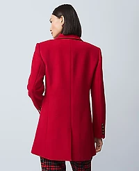 Ann Taylor Fitted Double Breasted Coat Jewel Red Women's