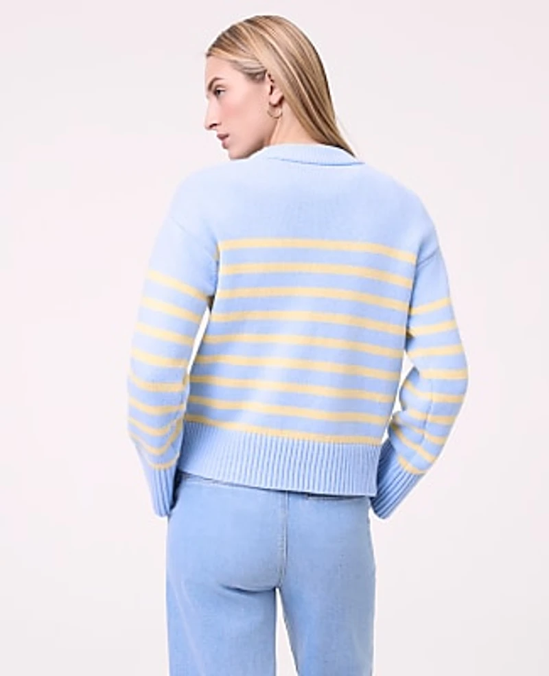 Ann Taylor Weekend Striped Crew Neck Sweater Multi Women's