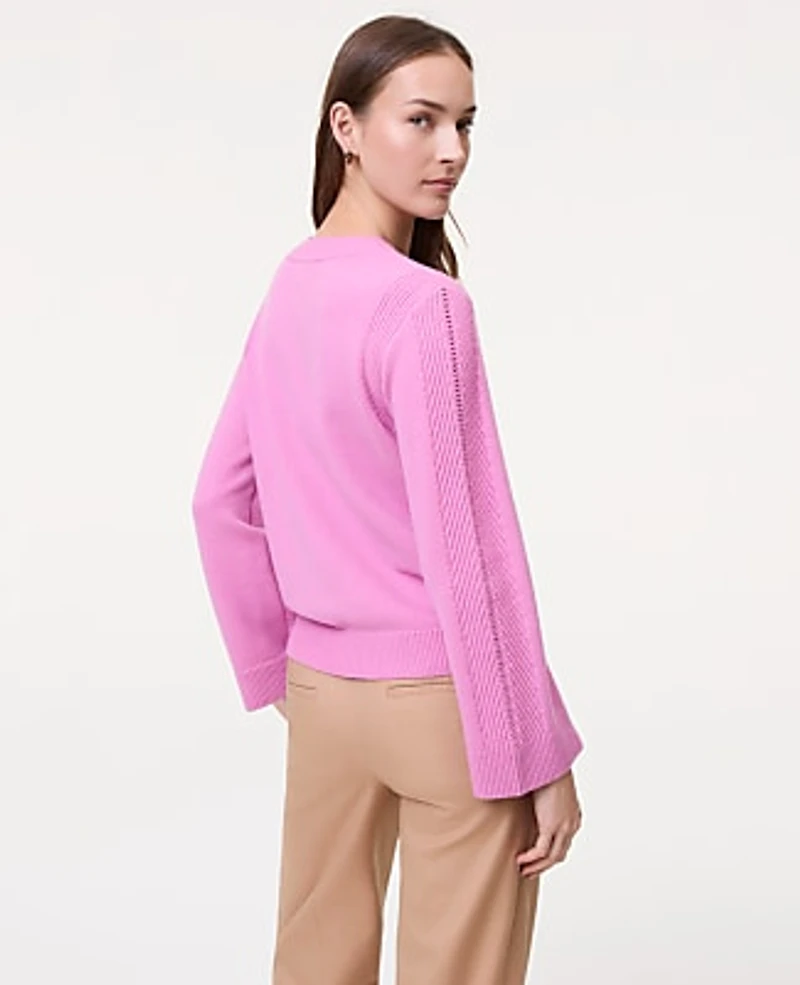 Ann Taylor Weekend Contrast Stitch Sweater Women's