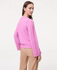 Ann Taylor Weekend Contrast Stitch Sweater Women's