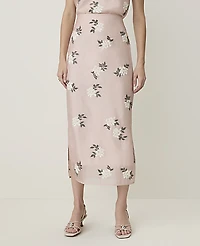 Ann Taylor Petite Sequin Embellished Midi Skirt Organza Rose Smoke Women's