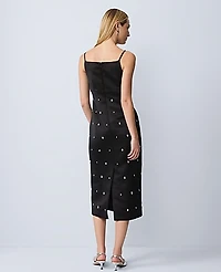 Ann Taylor Satin Sheath Dress Black Women's