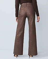 Ann Taylor The Shimmer Wide-Leg Jean Copper Sparkle Women's