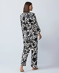 Ann Taylor Floral Pajama Set Black Women's