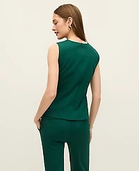 Ann Taylor The Crew Neck Peplum Top Ponte Shade Tree Women's