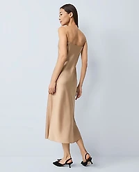 Ann Taylor Satin Cowl Neck Slip Dress Cafe Au Lait Women's