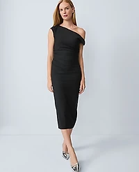 Ann Taylor Asymmetric Off-The-Shoulder Column Dress Black Women's