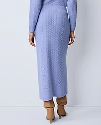 Ann Taylor Petite Weekend Pointelle Sweater Skirt Peaceful Periwinkle Women's