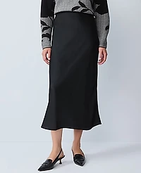 Ann Taylor Satin Bias Midi Slip Skirt Women's