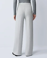 Ann Taylor Petite Weekend Wide-Leg Pant in CloudPlush Size XL Iceberg Grey Heather Women's