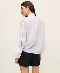 Ann Taylor Embroidered Blouse Size XS White Women's