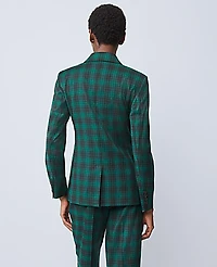 Ann Taylor The Petite Notched Single Button Blazer Plaid Ponderosa Pine Women's