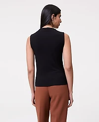 Ann Taylor Mock Neck Tank Top Size Large Black Women's
