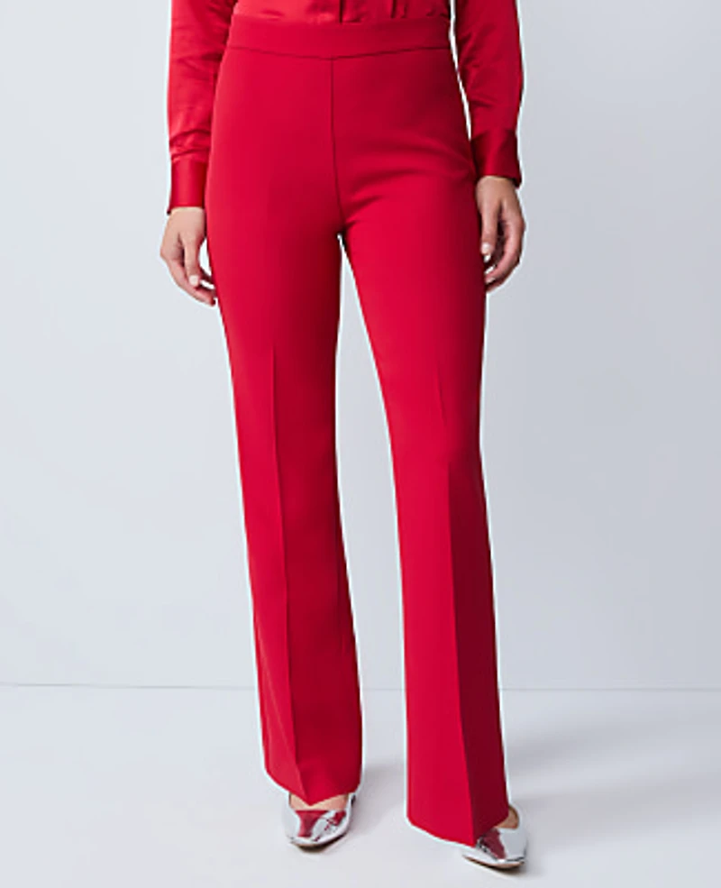 Ann Taylor The Petite Flare Trouser in Fluid Crepe Size 12 Jewel Red Women's