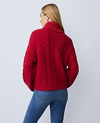 Ann Taylor Petite Weekend Cable Turtleneck Sweater Women's