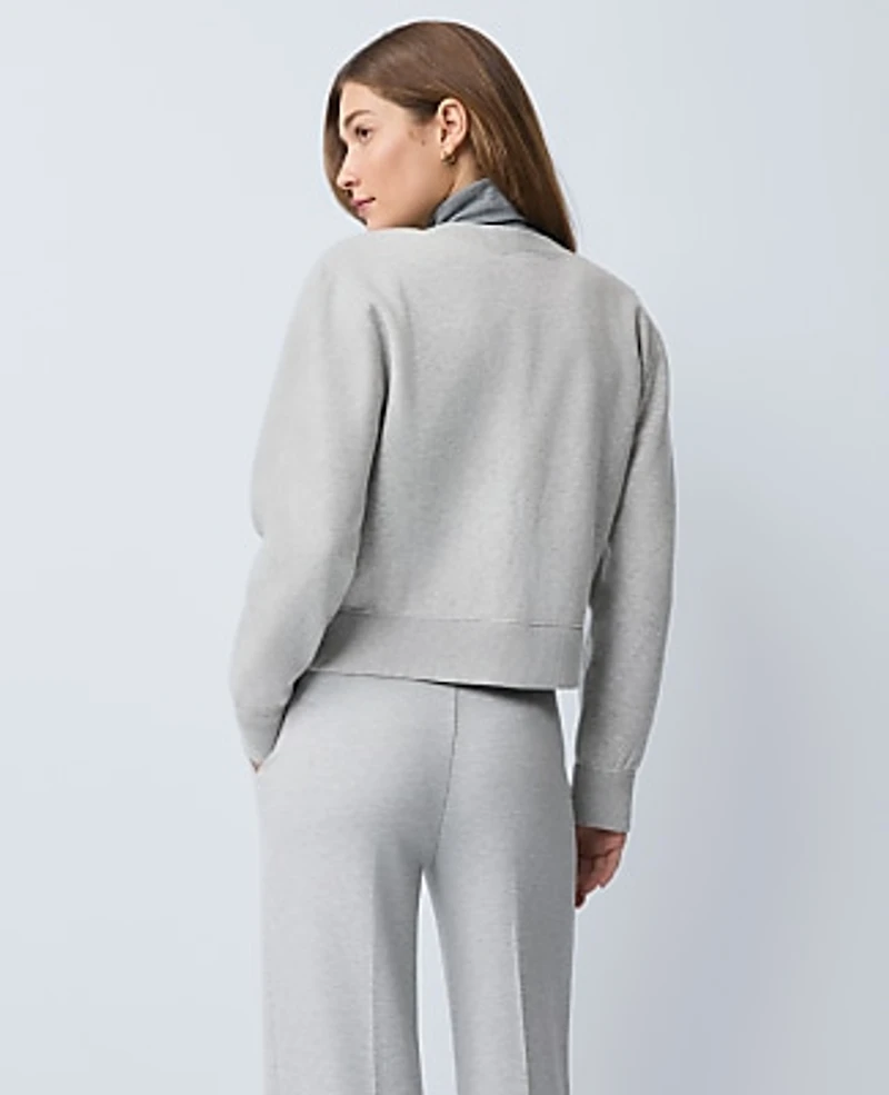 Ann Taylor Weekend Patch Pocket Jacket Medium Light Heather Grey Women's