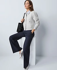 Ann Taylor Weekend Patch Pocket Jacket Medium Light Heather Grey Women's