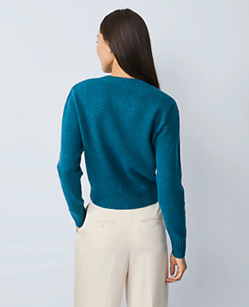 Ann Taylor Cozy Crew Neck Cardigan Pacific Shore Women's