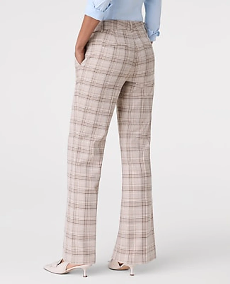 Ann Taylor The Jayne Trouser Plaid Tan/Navy Women's