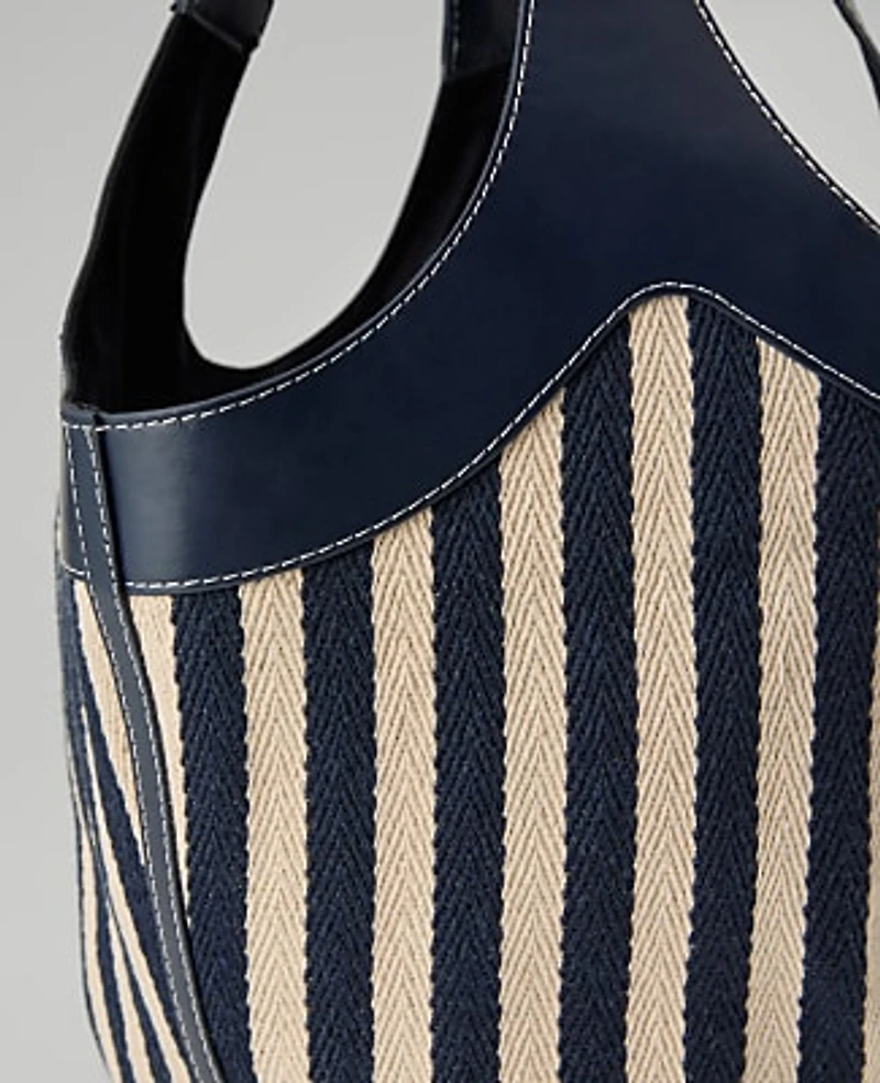 Ann Taylor Striped Shoulder Bag Night Sky Women's